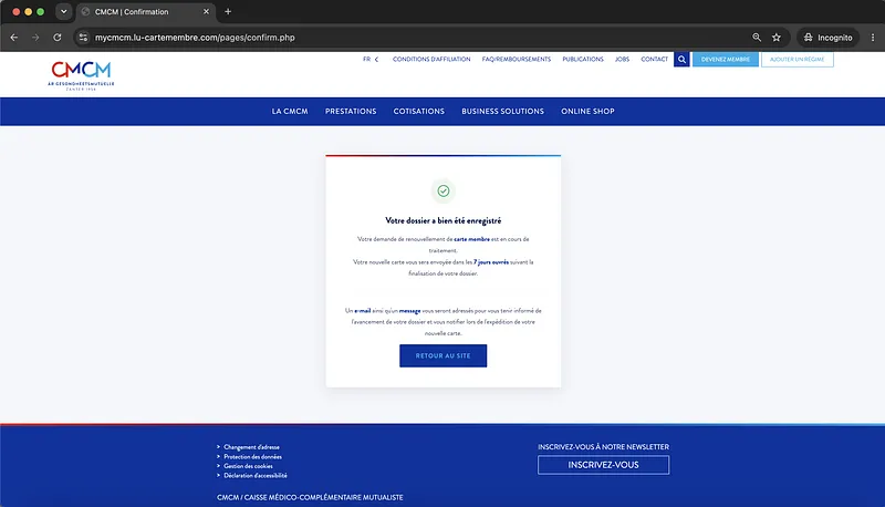 Screenshot Confirmation Phishing Page