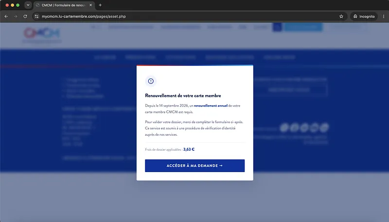Screenshot Landing Phishing Page