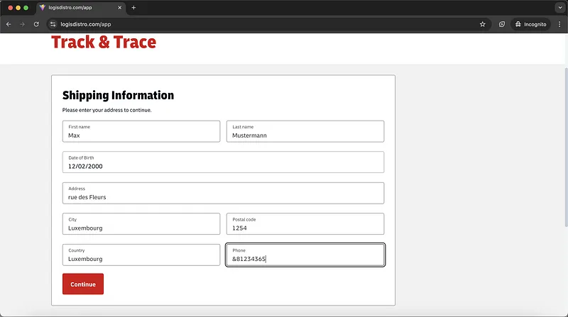 Dhl Phishing Information Request Screenshot