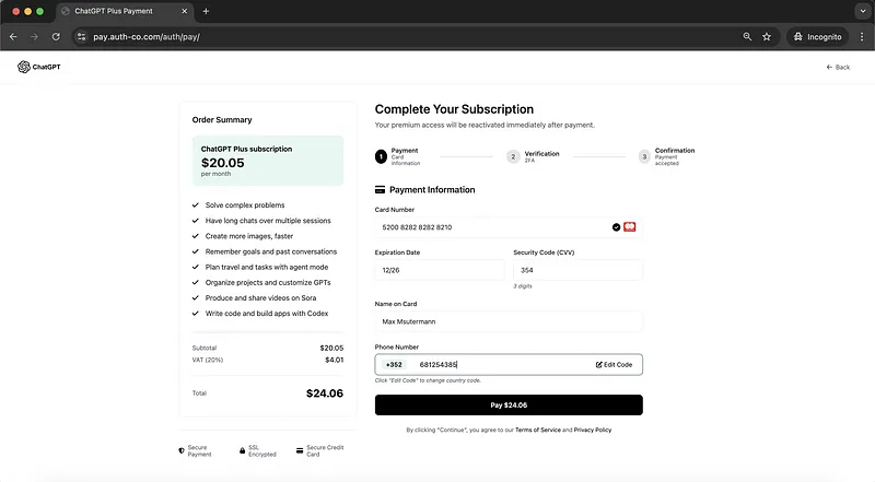 Openai Phishing Webpage Credentials Request
