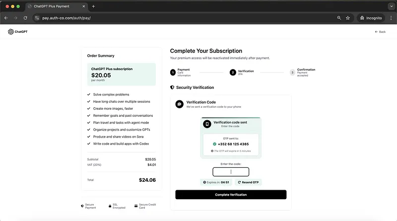 Openai Phishing Webpage Otp Request