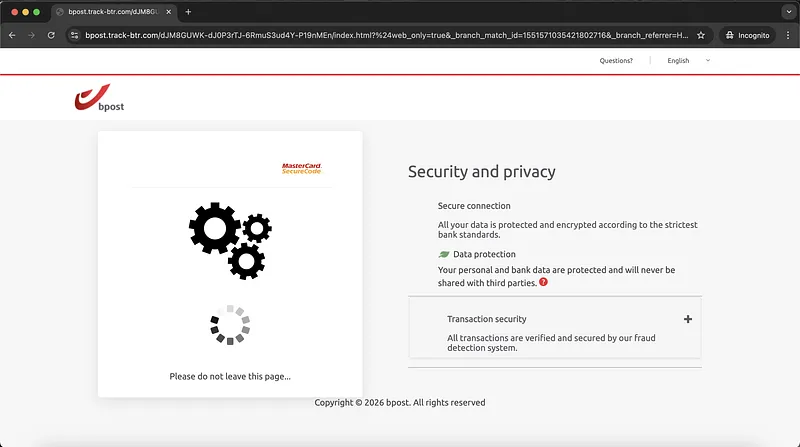 Bpost Phishing Website Luxtrust Processing Screenshot