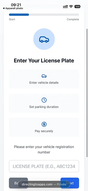 Park Pay Scam Licence Plate Screen